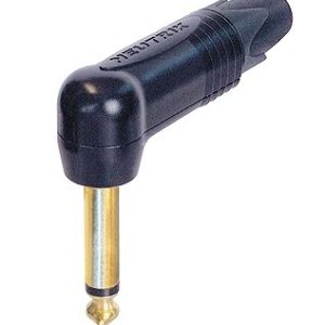 Neutrik NP2RX-B – ¼" Right-Angle Mono Plug (Gold Contacts, Black Shell)